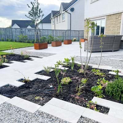 Rustic Water Feature and Planters